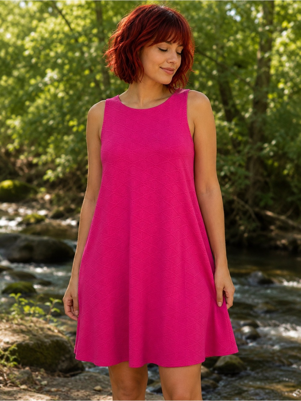 Tiana B.‎ Pink Textured Sleeveless Shift Dress Size Large
